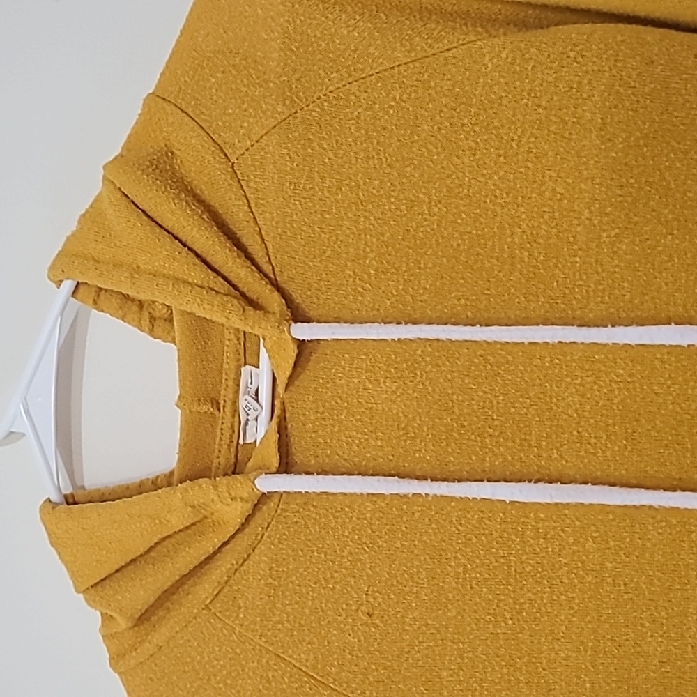 Mustard Long Sleeve Hoodie Dress - Picture 3 of 5
